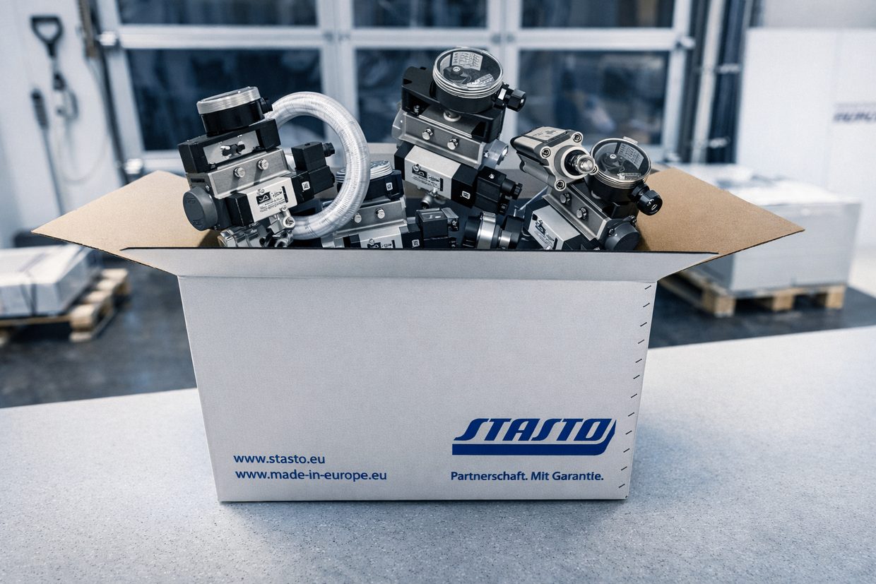 Automation Package fourni : entraînements, vannes et unités de maintenance pour une machine, préparés et prêts à être expédiés
