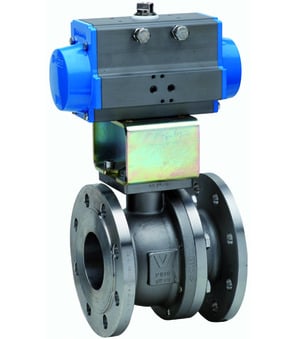 Flanschkugelhahn mit Druckluftdrehantrieb BA051-40-S0-A