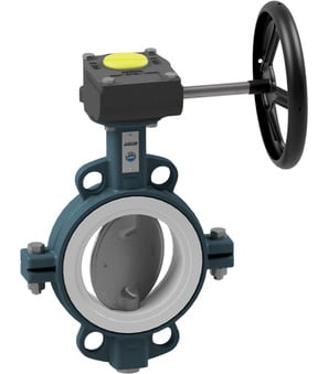 Butterfly valve with manual gear box BULC-250-DSTS-G
