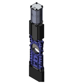 Knife gate valve with double-acting pneumatic actuator L1N2H2-5-65-B (copy)