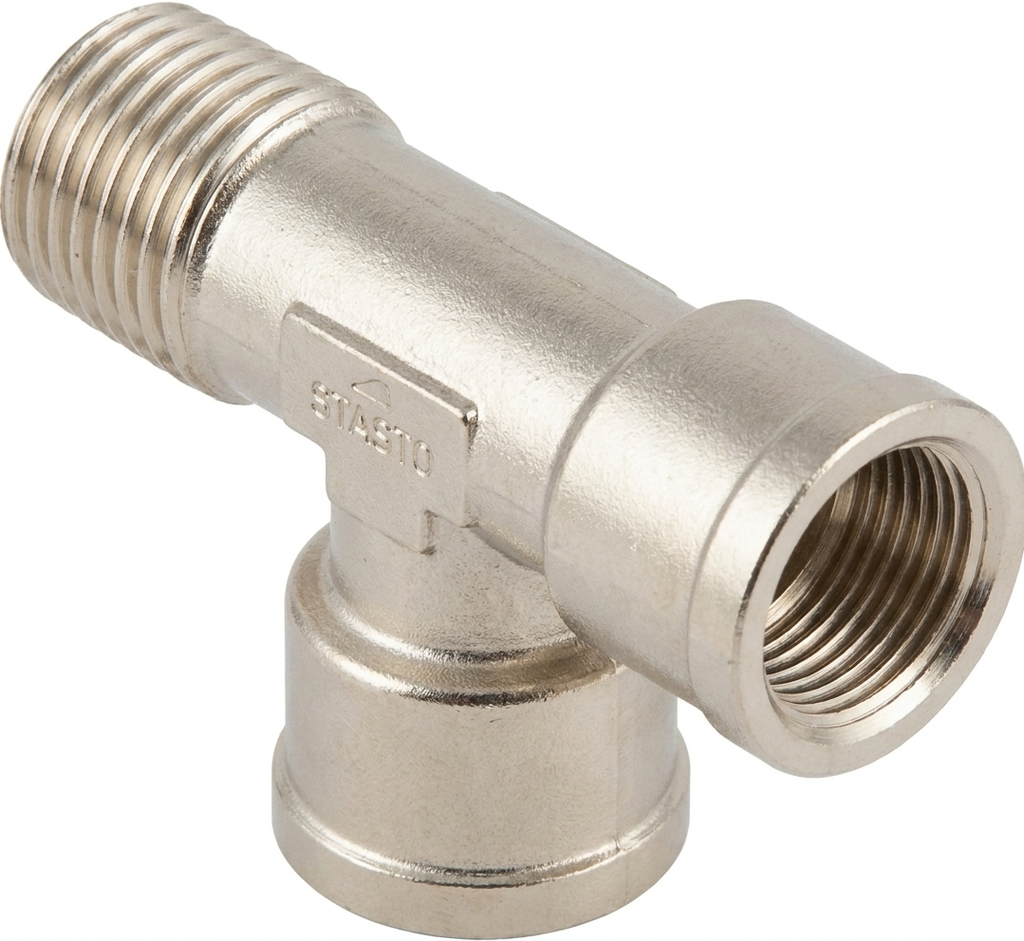 Raccord en T Filetage femelle/Filetage femelle/Filetage mâle 1/8"