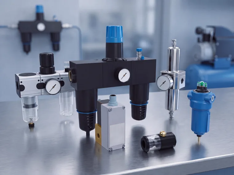 Trykkluftvedlikehold – trykkregulator, filter og smøreapparat
