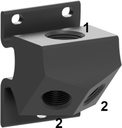 T-connector 45° With wall mounting bracket 3/4"-1/2"